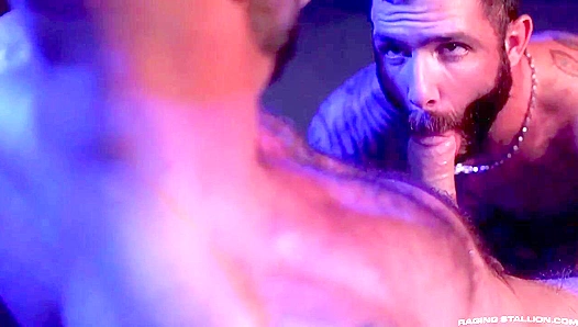 Horny Hairy Daddies Ride Hard in Steaming Hot Gay Ass-Fucking Action – Raging Stallion