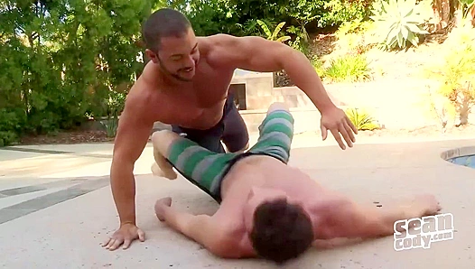 Two Hung studs Collide — Wild Bareback Ride SeanCody x2