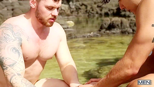 Beach Heat: Beaux Matt Angel Go Wild in Steamy Three-Way Action – 18+