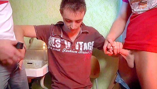 Denis Reid Loses Control in Steamy Gay Sauna Threesome – Hot Naughty Action