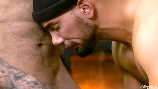 Snowed In, Hot Sex: Steamy Outdoor Threesome Under Frost – Falcon Studios 18+