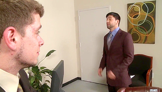 Hard Fuck Through His Button-Up – Office Heat Ignites Between Cocks – GayPornOffice