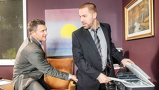 Moody Men Collide: Steamy Anal Sparks Fly in Office Heat – Preston Steel x Brenden Cage