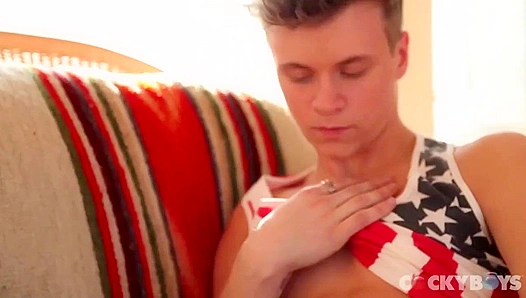 Max Ryder JERKS OFF His Throbbing Monster Dick On The Couch – CockyBoys