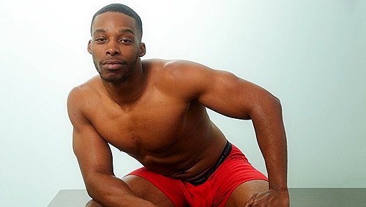 Mason Shores Glossy pecs glisten after intense push-ups — watch him blow his load hard –
