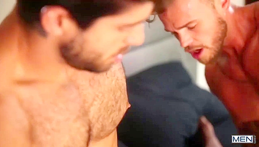 Double Teamed Spit-Roasted: Two Alpha Tops Claim One Eager Young Stud –