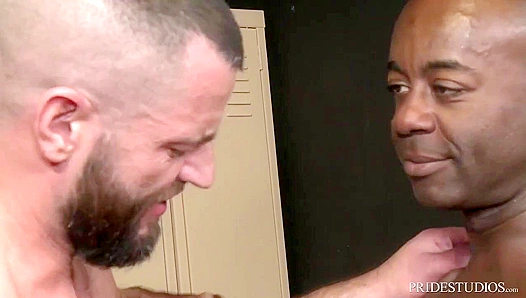 Aaron Trainers Huge Cock Owns Jake Morgan in Hot Locker Room Action – 18+