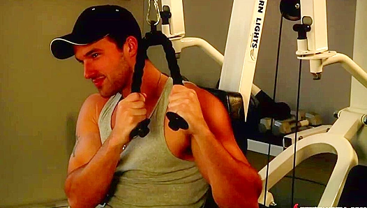 Brunette Beast Rips Through Workout — Dripping Heat Muscle Lust – GayWorkouts 18+