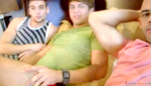 Austin Wilde Claims Two Eager Twinks in Hot Studio Threesome – 18+