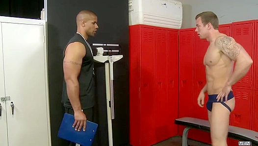 Sweat-Drenched Lust: Robert Axel Fucks Adam Hardy Hard in Gym – TinyGuys 18+