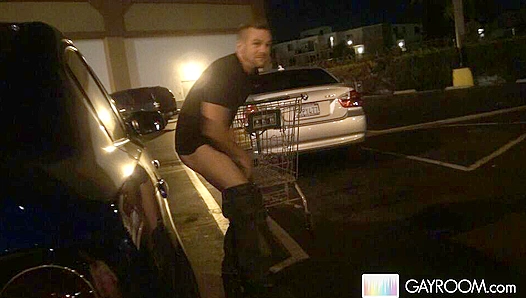 Parking Lot Passion: Two Jocks Edging Bareback Under Neon Lights – GayXXX Thrills