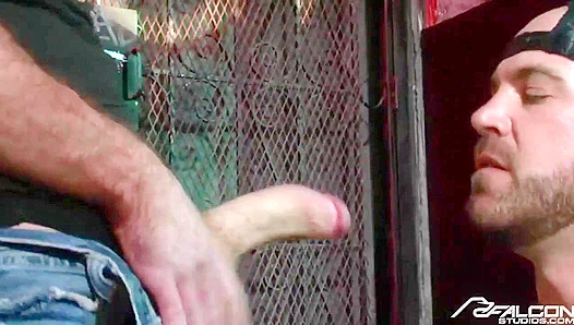 Thirsty Jake Devours Joshs Hard Cock in Steamy Alleyway Fuck – Falcon Studios