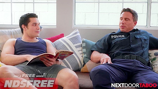 Huge Muscle Stud Rides Thick-Cock Cop StepDaddy Raw – Andrew Reese Steamy Encounter