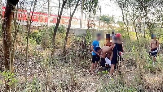 Rough Outdoor Ride: Security Guard Fucked Hard in Wild Forest Threesome – GayPornNature