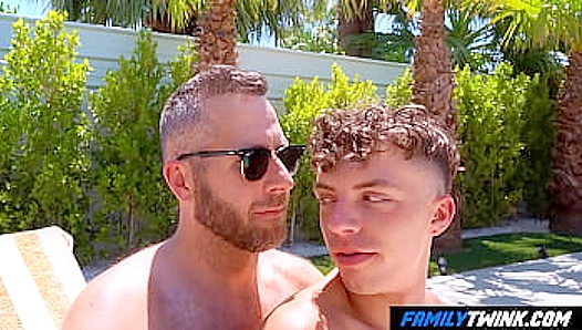 Steamy Stepdad Tempts Curious Stepson by the Pool – Forbidden Lust Ignites