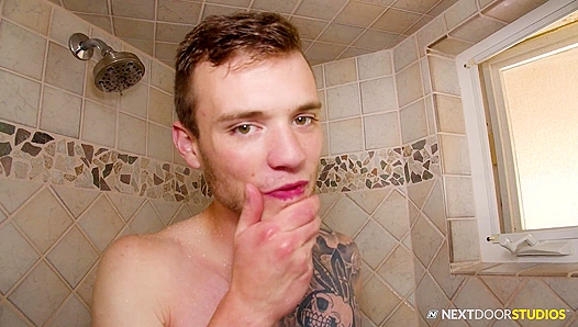 Stepbro Surprises Him in Shower for Steaming Anal Encounter – 18+
