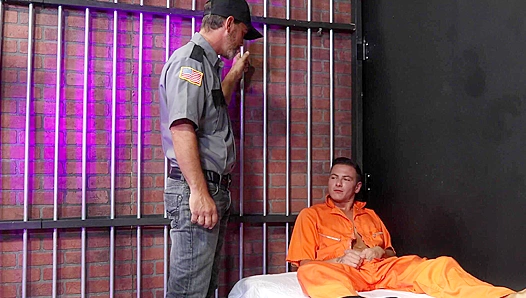 Hungry Inmate Gags on Guard Joe Parkers Huge Dick – Raw Prison Craving
