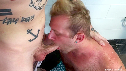 Chandler Scott Gags on Dexs Massive Dick — Blowjob Session – 18+