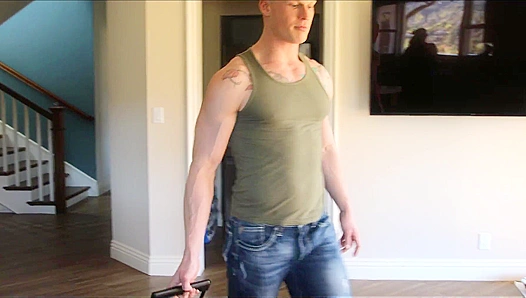 Princeton Price Gets Stretched by Roommates Massive strapon – Steamy Gay Anal Action