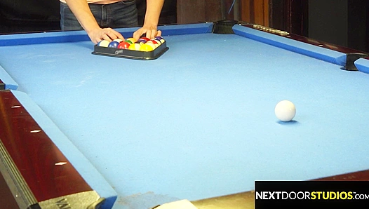 Double Trouble: Spitted Sucked Hard on the Pool Table by Two Studs – 18+