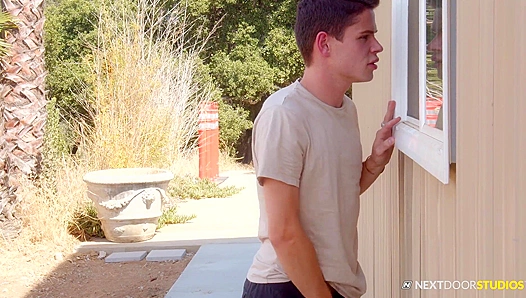 Busted Jacking Off Post-Class — Naughty NextDoorTwink Action