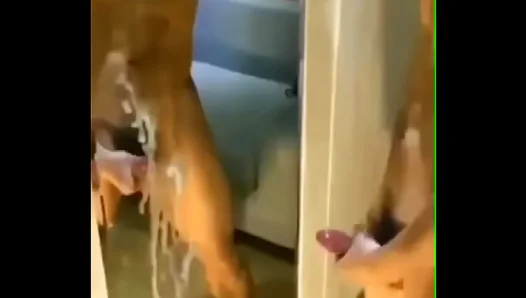 Horny Asian Stud Blasts Huge Load All Over the Mirror – Mind-Blowing Finish