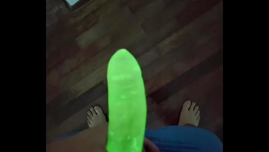 Neon Lights Heat Up a Horny Brazilians Sensual Strip Tease – Alone Hard