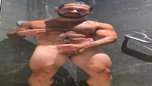 Massive Bear Lathers His Thick Ass in Steamy Shower Session – Hot Solo Play