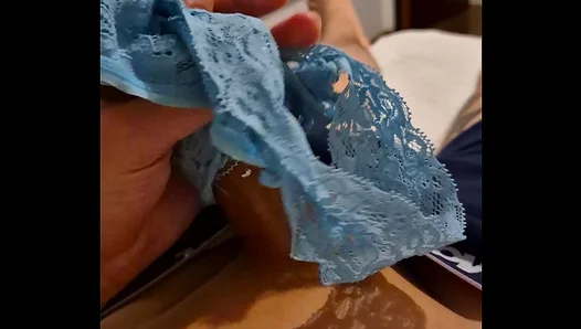 Guy Jerks Off Using Her Sexy Lace Panties – Hot Home Clip 18+