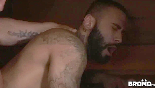 Horny Hairs Collide: Jaxton Wheeler Rikk York Steam Up the Sauna – GayPornHeat
