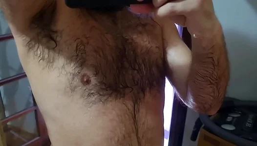 Horny Hairy Bear JERKS OFF Showcasing Huge Chest Meaty Feet — Hot Solo Action