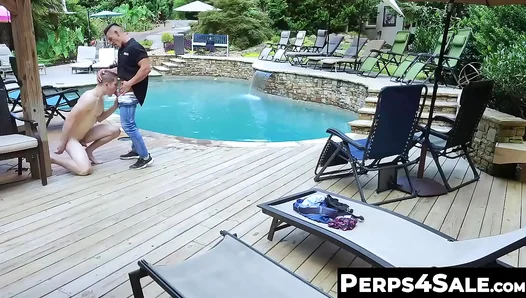 Sun-Drenched Sin: Aiden Asher Jock Jax Thrill in Bareback Pool Play – 18+