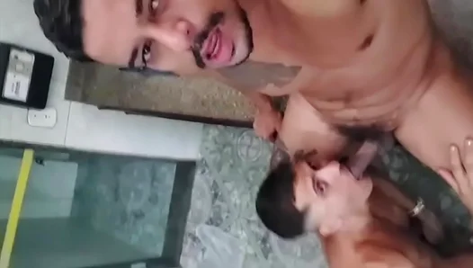 Tattooed Hunk Seduces Young Buck into Hot Blowjob Action – 18+