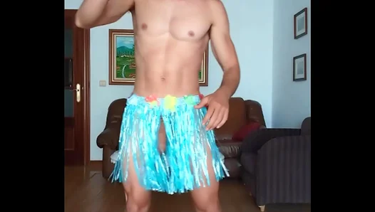 Hawaiian Nights: Shirtless Stud Grinds JERKS OFF Under the Sun – Amateur Gay Fun 18+