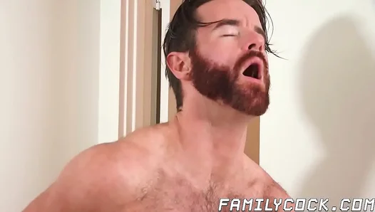 Stepdad Gags on Young Dick, Takes Load Deep Throat – Raw Bareback Blowjob – 18+