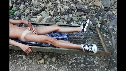 Sun-Kissed Twink Jerks Off Hot Hard Outdoors – Sultry Solo Session – 18+