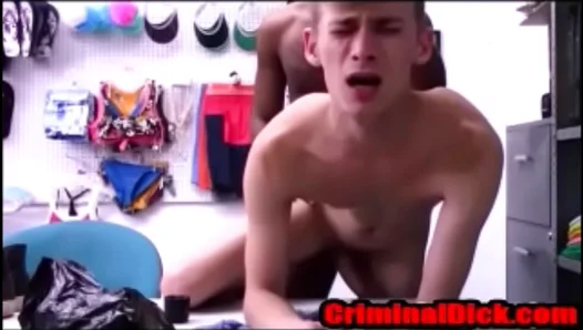 Blonde Twink Gets Pounded Hard by Massive BBC Cop — No Condom Interracial Fuck Fest – 18+
