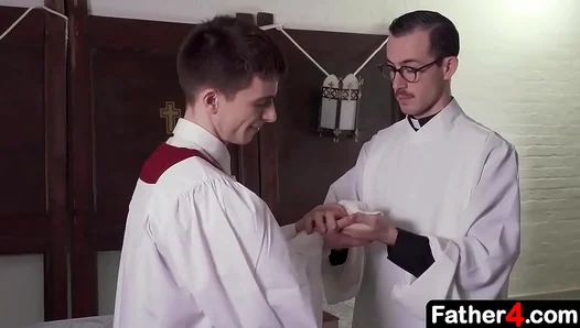 Altar Boys Secret Fantasy Fulfilled — Priest Goes Deep Rough – 18+