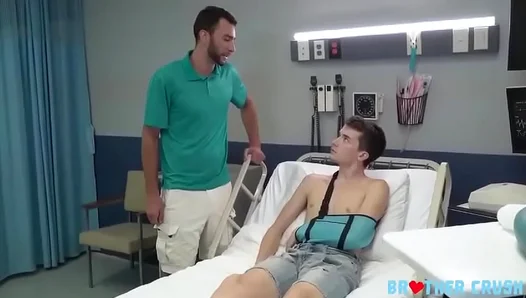 Brian Takes Control: Hot Stepbrother Blowjob Action in Steamy Hospital Encounter – HD 720p