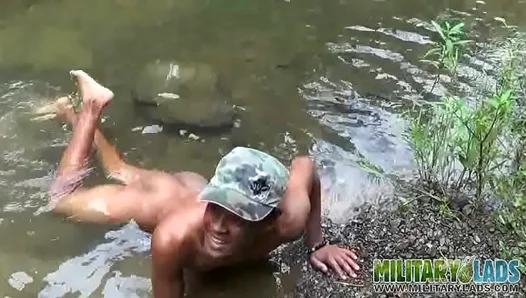 Sun-Drenched Release: Latin Soldier Cums Hard Outdoors – Steamy Solo Heat 18+