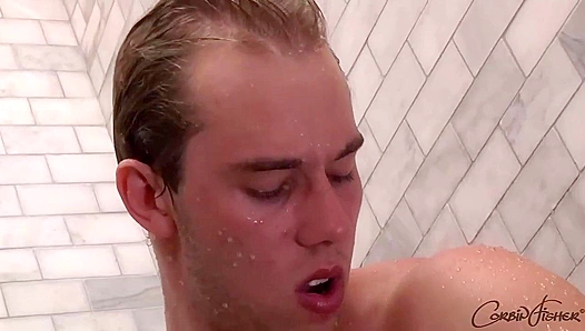 Riding Reverse, Then Soaking Together: Hot Shower Fuck Aftermath – CorbinFisher 18+