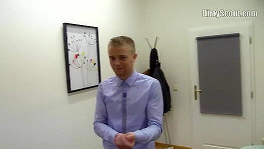 Blonde Boy in Bowtie Rides Rough Doggy-Style Action – NaughtyScoutX 18+