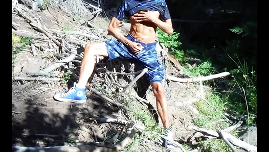 Bareback Masturbation Beneath the Stars: Hot Shirtless Guys Go Wild Outdoors – 18+