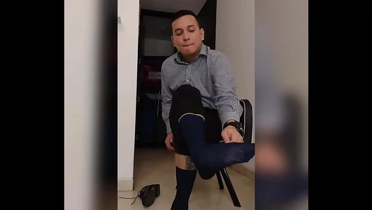 Colombian Hottie Teases in Sheer Socks During Steamy Foot Worship Scene – 18+