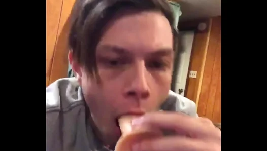 Teen Goes Wild Sucking Huge Dildo — Deepthroat Mastery Turns Steamy – 18+