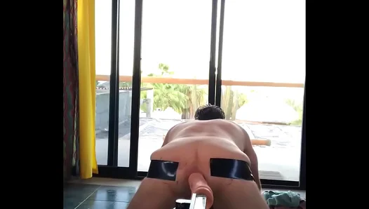 Sissy Thrills: Solo Ride Ends With Explosive Squirting on Giant Dong – 18+