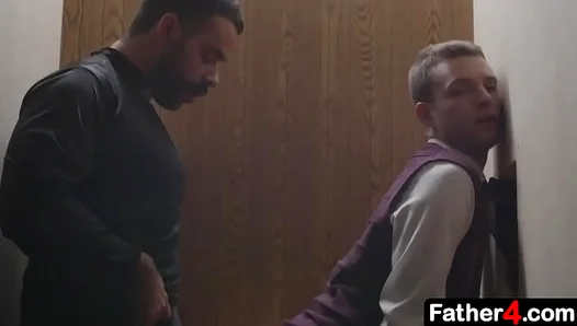 Forbidden Cravings: Young Twinks Share Steaming Bareback Secrets with Priest – 18+