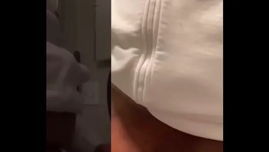 Busty Dude JERKS OFF Huge Black Cock in Public Restroom — Steamy Solo Session! –