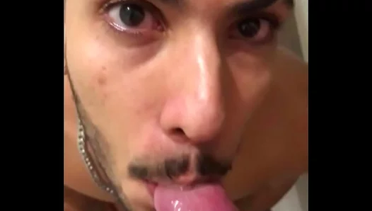 Young Hung Stud Swallows Hard—Deep Throats Massive Load AmateurGayAction 18+