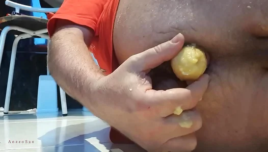 AnzzoSan Swallows Huge Banana Cocksdeep — Steamy Gay Playtime – 18+